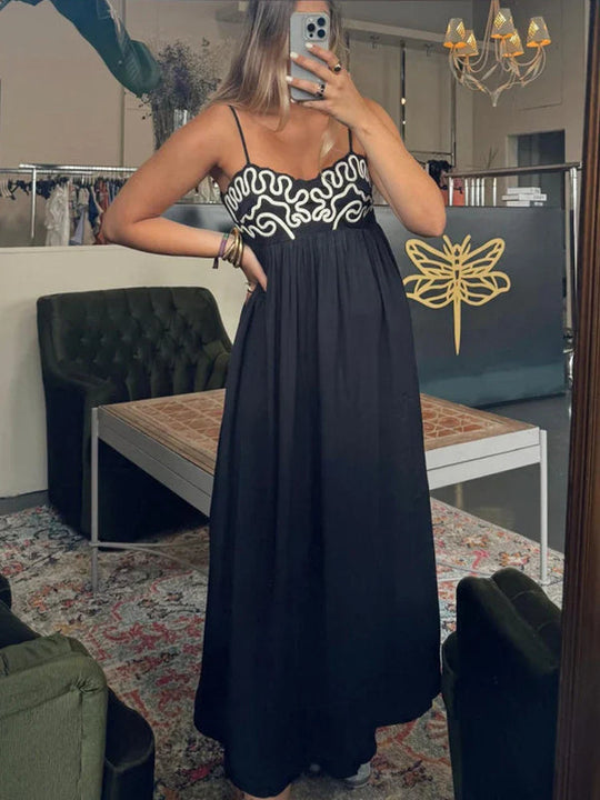 Besticktes Maxi Kleid für Damen | Böhmisch