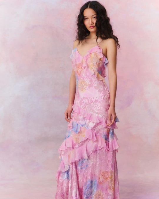 Damen Sommer Ruffle Kleid | Maxi