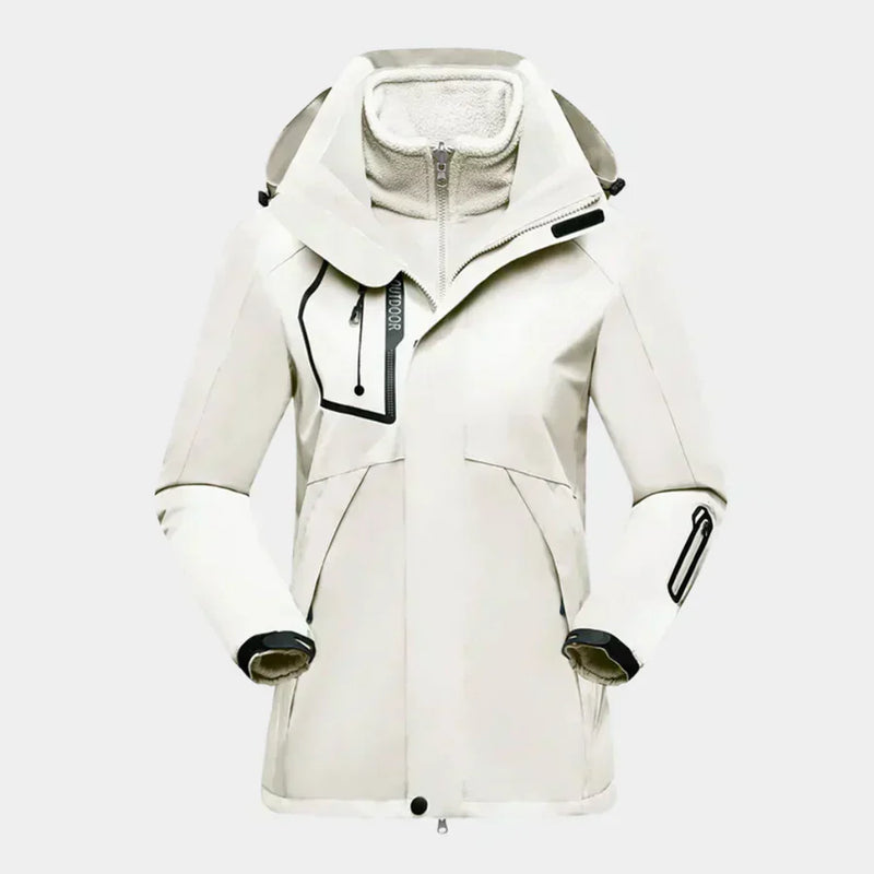 Damen Skijacke | Winterjacke mit Kapuze und Taschen