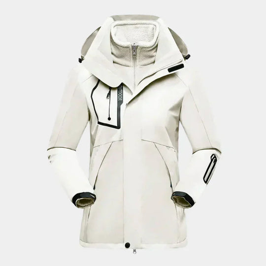 Damen Skijacke | Winterjacke mit Kapuze und Taschen