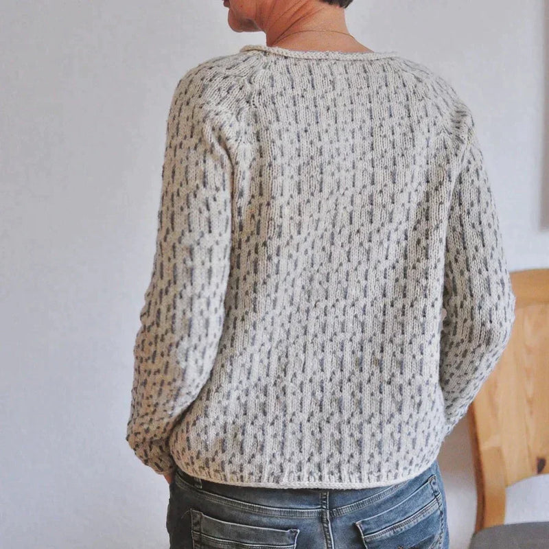 Gemusterter Strickpulli für Damen | Lässiges Oberteil