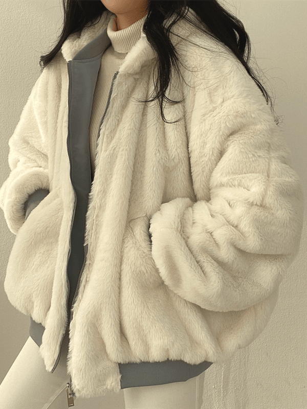 Damen-Wendejacke in Übergröße | Warme doppelseitige Streetwear