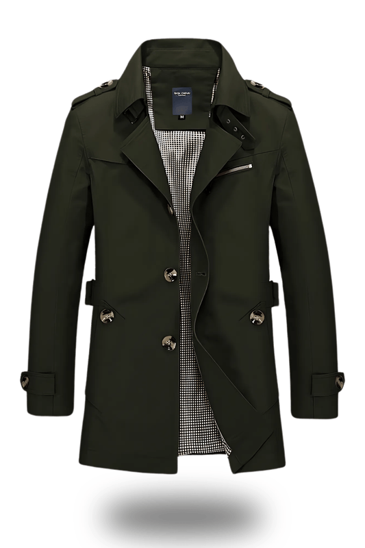 Klassischer Herren-Trenchcoat mit Umlegekragen
