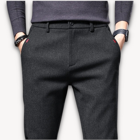 Herren Wollmix Hose mit Schmaler Passform | Freizeit- und Businesshose