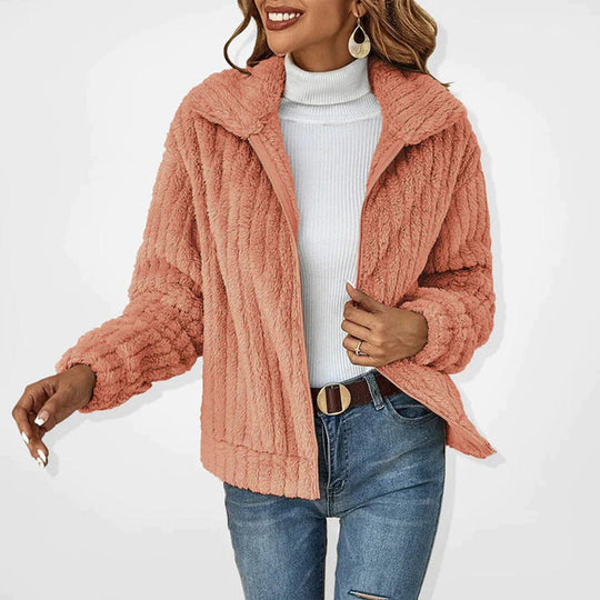 Fleece-Jacke für Damen | Lässige Zip Up Herbst Winter Oberbekleidung