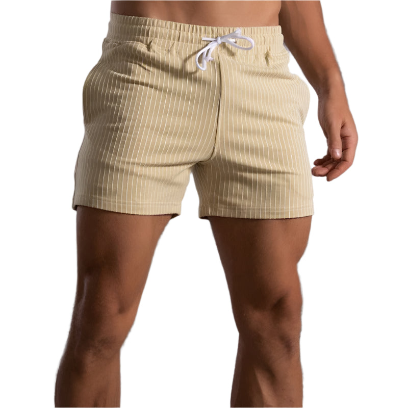 Gestreifte sportliche Herren-Lauf Kurze Hosen | Seitentaschen