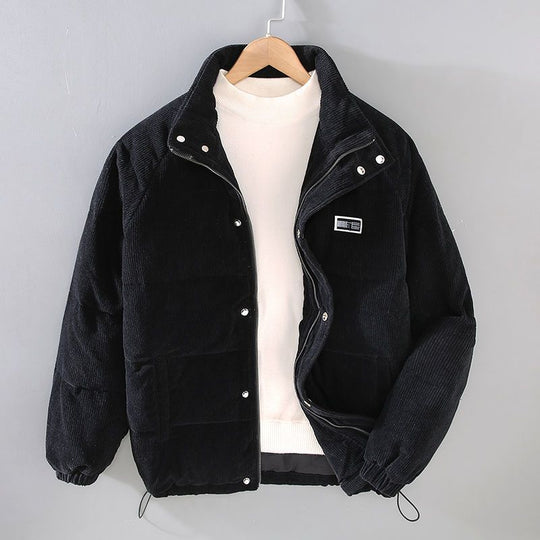 Herren Cordjacke Gepolstert | Lässige Reißverschlussjacke für Herbst und Winter