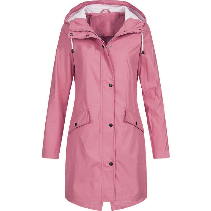 Damen Lange Winterjacke mit Kapuze | Warmer mit Taschen