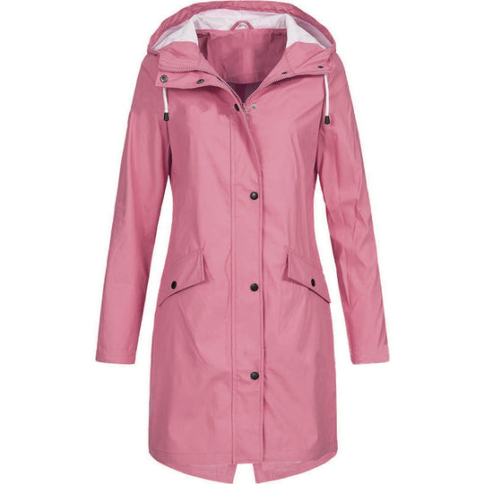Damen Lange Winterjacke mit Kapuze | Warmer mit Taschen