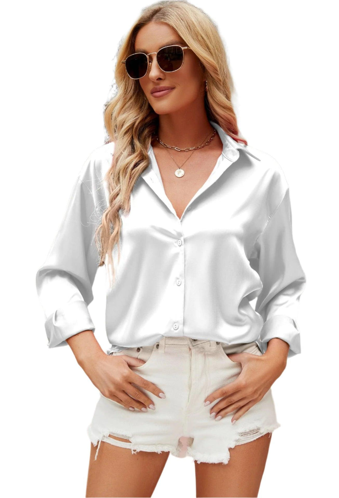 Damen Satinbluse | Sommer