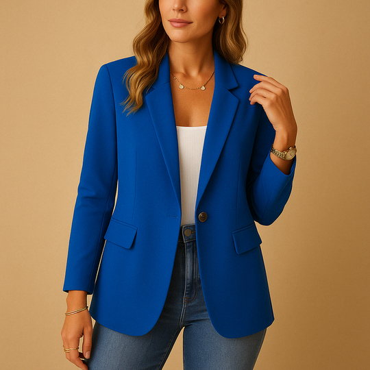 Blazer mit Gekerbtem Revers für Damen | Ein-Knopf Oberbekleidung