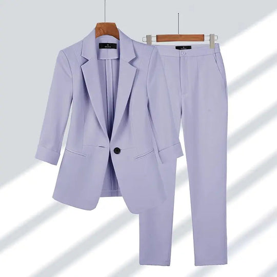 Damen Blazer & Hose Set | Einzelner Knopf