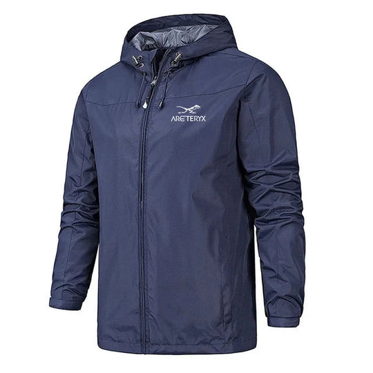Windbreaker-Jacke mit Kapuze für Herren | Leichter Zip-Up