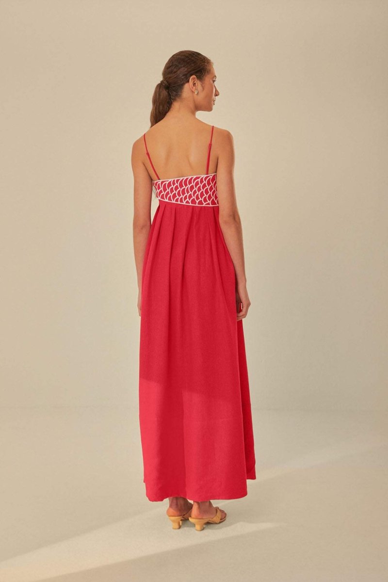 Besticktes Damenkleid | Maxi