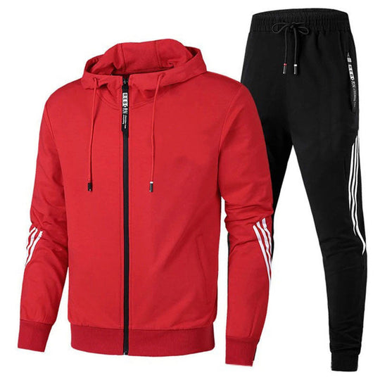 Zweiteiliges Jogginghose und Jacke Set für Herren | Oberbekleidung mit Streifen