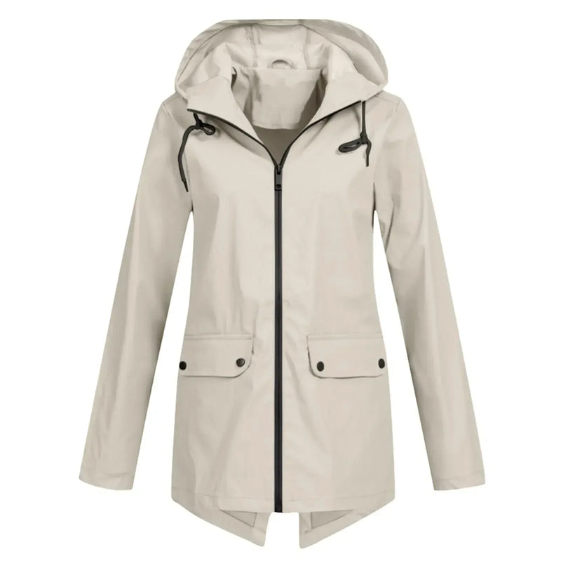 Damen Kapuzenjacke | Freizeit Reißverschluss Jacke für Herbst und Winter mit Taschen