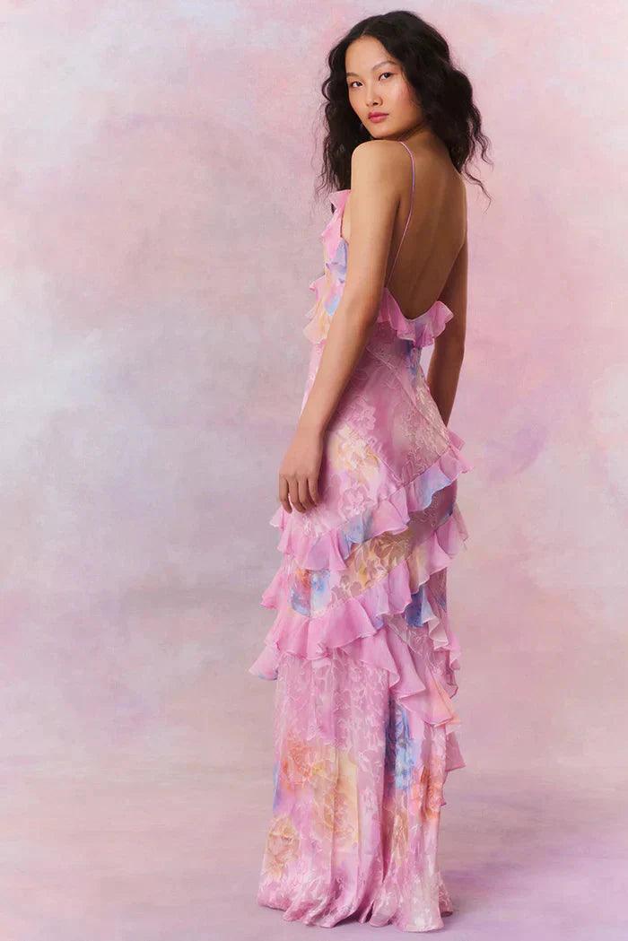 Damen Sommer Ruffle Kleid | Maxi