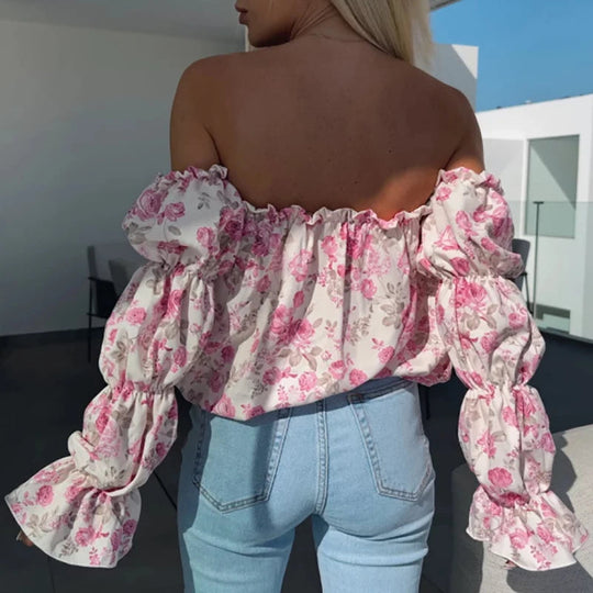Damen Boho Bluse | Blumen