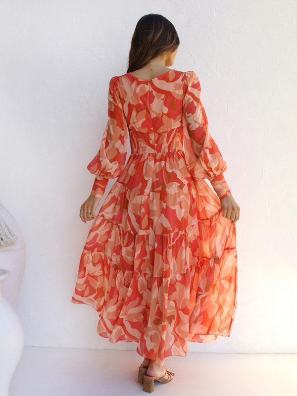 Damen Rüschenkleid | Maxi