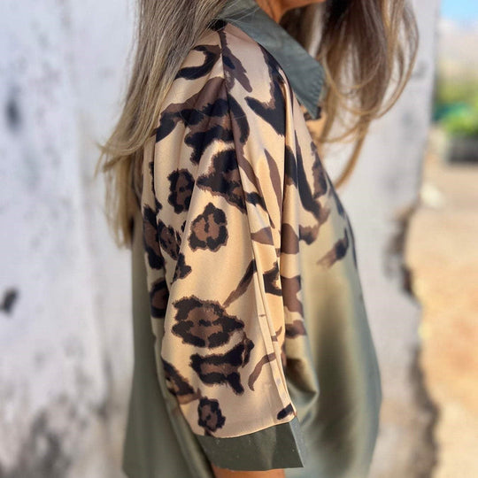Damen Leopard Knopfleiste Bluse | Lose