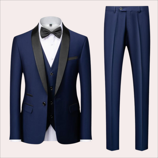 Klassisches Herren Business Anzug | Elegantes Zweiteiliges Set mit Weste und Fliege