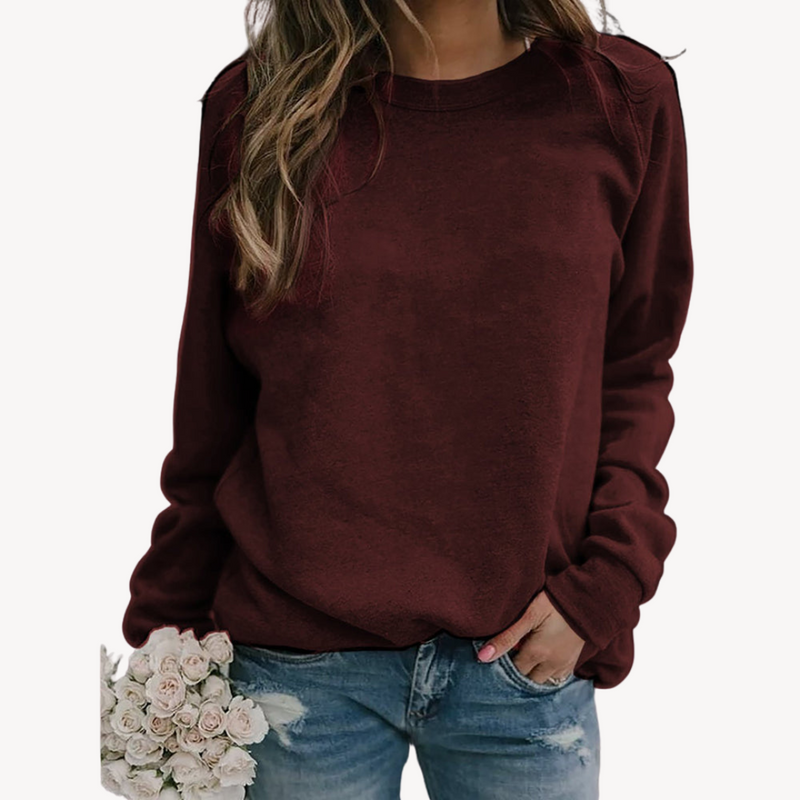 Damen Freizeit Sweatshirt | Langarm Pullover einfarbig