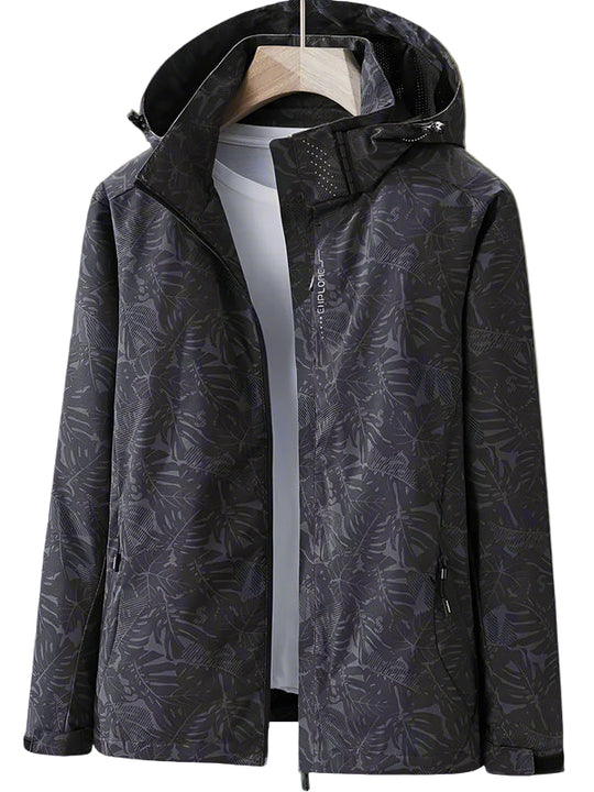 Damen Draußen Jacke mit Kapuze | Leichter Bedruckter Windbreaker