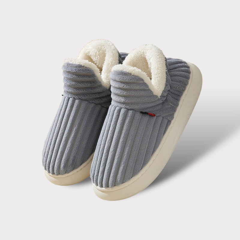Damen Plüsch Hausschuhe | Warme Slipper mit Rutschfester Sohle