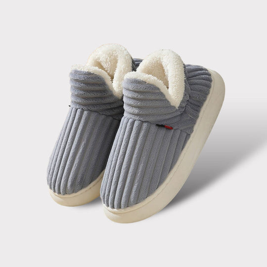 Damen Plüsch Hausschuhe | Warme Slipper mit Rutschfester Sohle