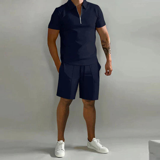 Polo und Kurze Hosen Zweiteiliges Set für Herren | Sommer