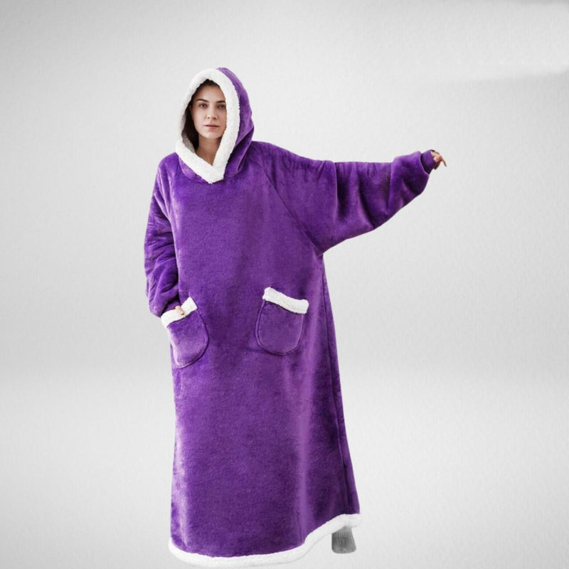 Unisex Übergrößen Hoodie-Decke mit Kapuze und Taschen | Winter Tragbare Decke