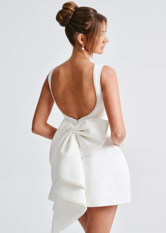 Damen Perlen-Minikleid | Schleifenmuster