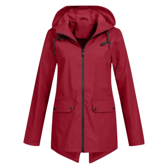 Damen Kapuzenjacke | Freizeit Reißverschluss Jacke für Herbst und Winter mit Taschen
