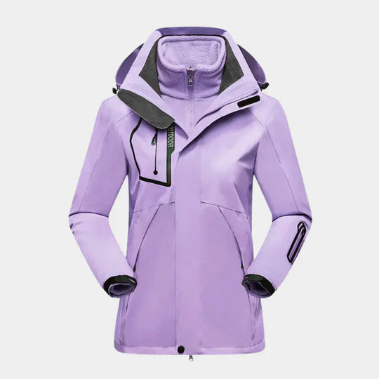 Damen Skijacke | Winterjacke mit Kapuze und Taschen