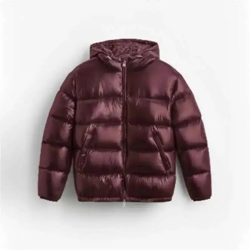 Pufferjacke mit Kapuze für Herren | Gepolsterte Winterjacke mit Reißverschluss