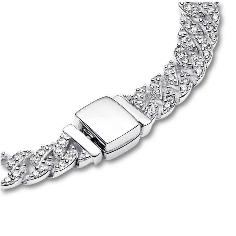 Moissanit Kubanisches Armband | Gold 18k