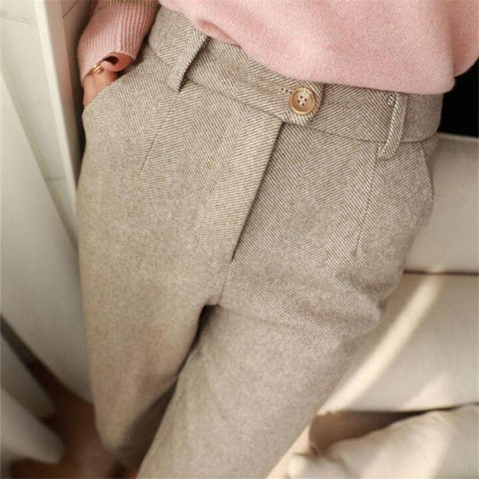 Hochtaillierte Fischgrät-Hose für Herren | Klassisch
