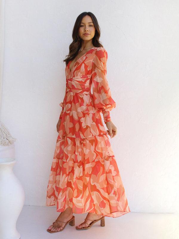 Damen Rüschenkleid | Maxi