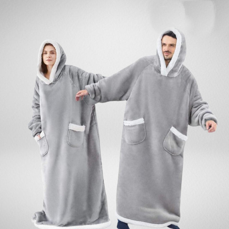 Unisex Übergrößen Hoodie-Decke mit Kapuze und Taschen | Winter Tragbare Decke