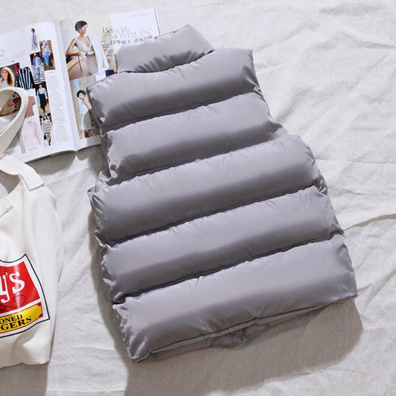 Steppweste mit geometrischem Muster für Damen | Durchgehender Reißverschluss & Gefüttert