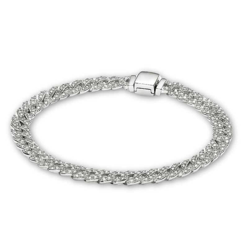 Moissanit Kubanisches Armband | Gold 18k