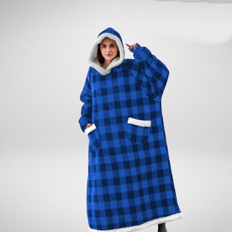 Unisex Übergrößen Hoodie-Decke mit Kapuze und Taschen | Winter Tragbare Decke
