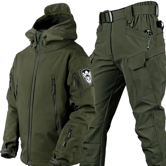Zweiteiliger Herren Winteranzug Set | Softshell Jacke mit Hose