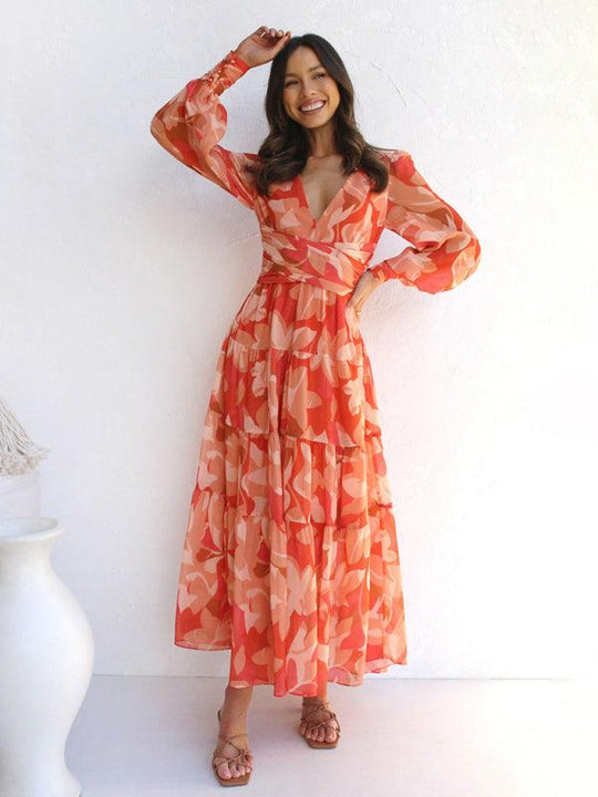 Damen Rüschenkleid | Maxi