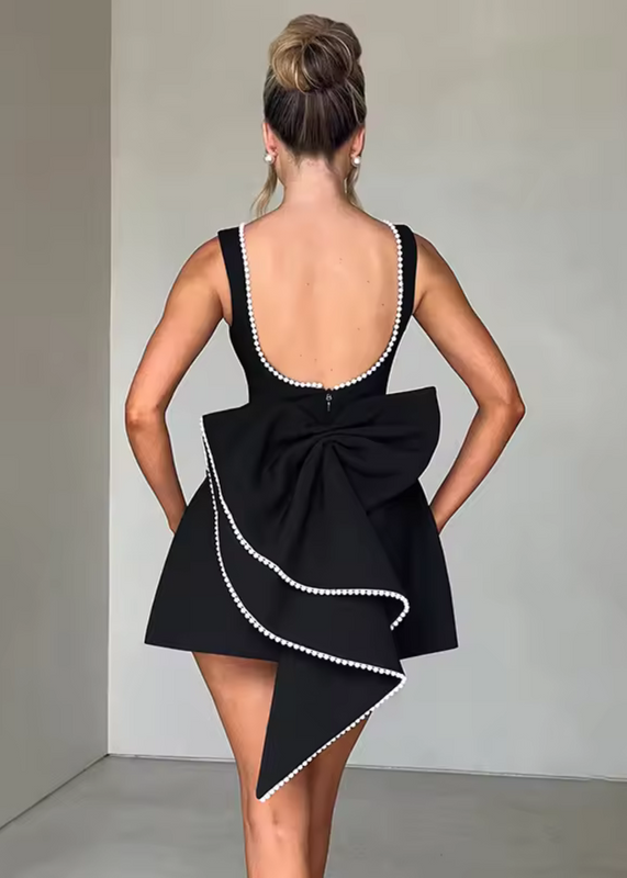 Damen Perlen-Minikleid | Schleifenmuster