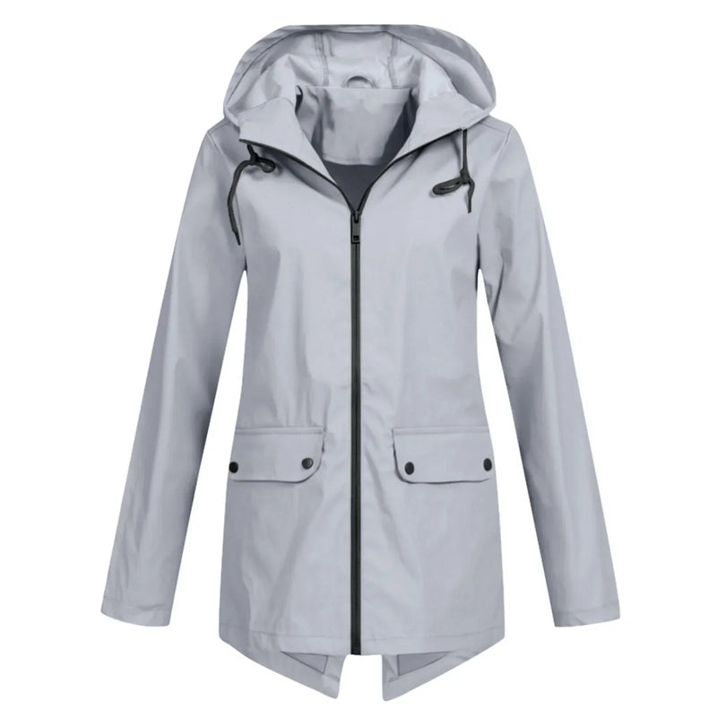 Damen Kapuzenjacke | Freizeit Reißverschluss Jacke für Herbst und Winter mit Taschen