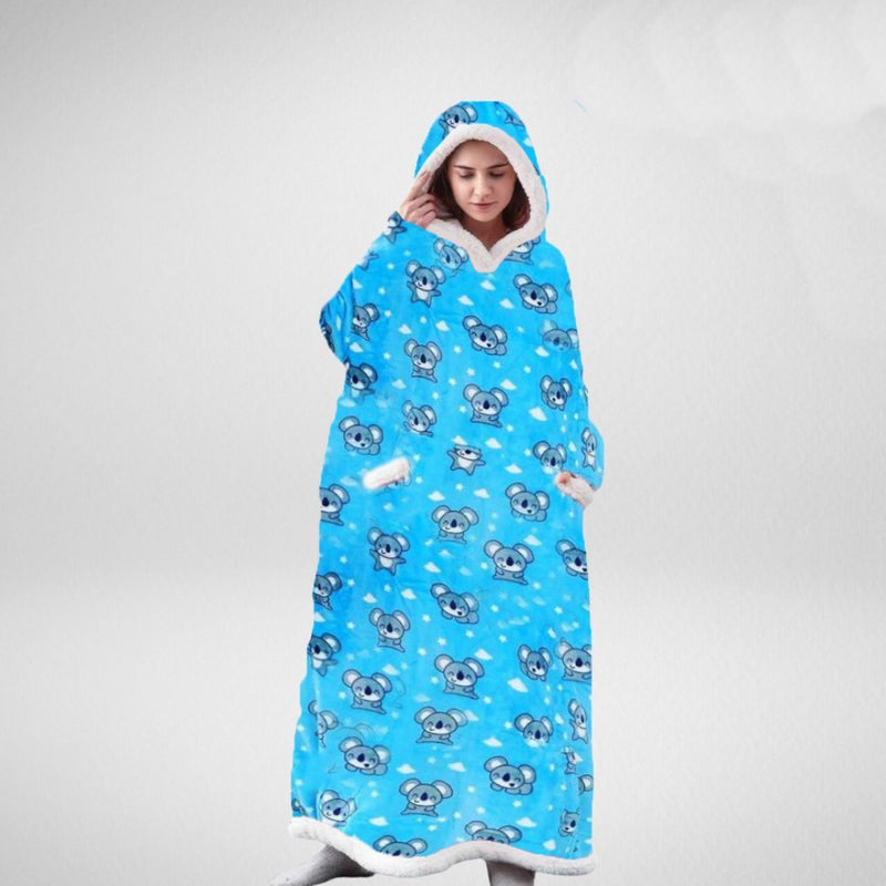 Unisex Übergrößen Hoodie-Decke mit Kapuze und Taschen | Winter Tragbare Decke
