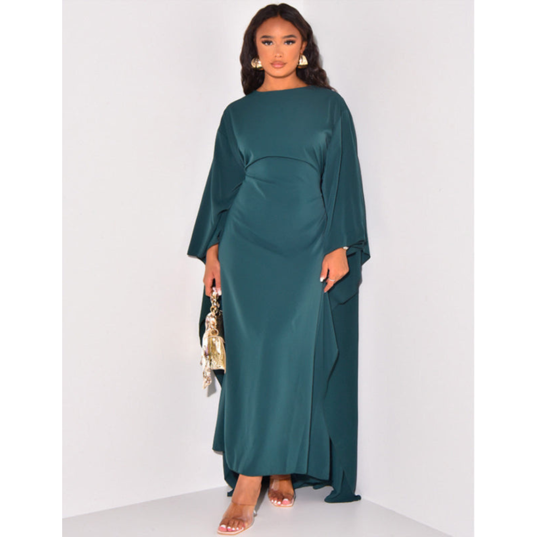 Lässiges Damen-Fledermausflügel-Kleid | Maxi