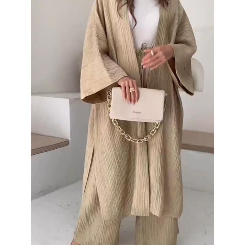 Damen Kimono Stil Ensemble | Strickjacke und Hose