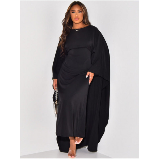 Lässiges Damen-Fledermausflügel-Kleid | Maxi